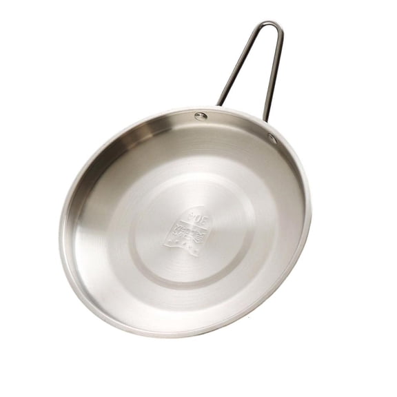 POYOGA Kitchen Serving Dish 304 Stainless Steel Round Steak Snacks Tray With Handle