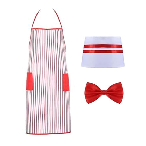 POYOGA Kitchen Staff Apron Washable Fabric Double Functional Pockets Outfit