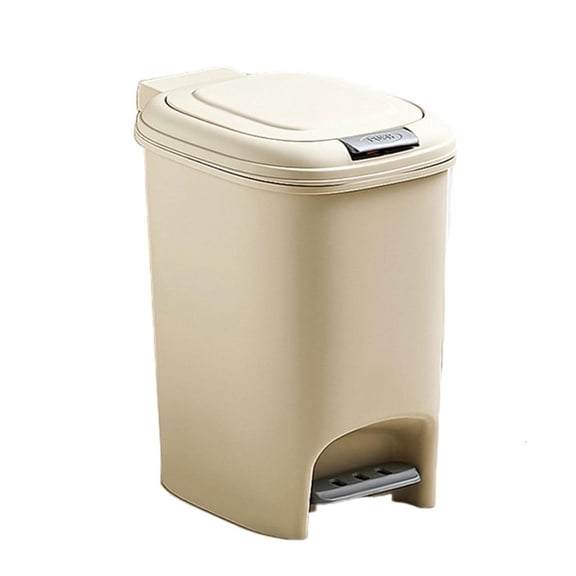 POYOGA Kitchen Trash Can with Lid Pedal Press Paper Basket Box for Home and Office