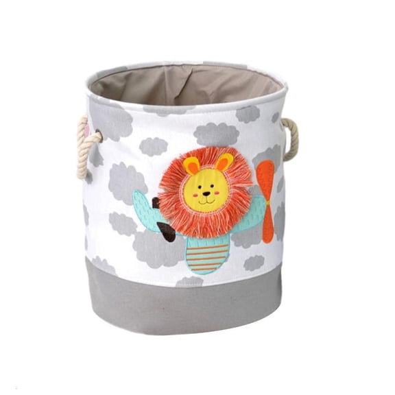 POYOGA Laundry Baskets with Handles Foldable Lions Print Storage Bucket for Kids