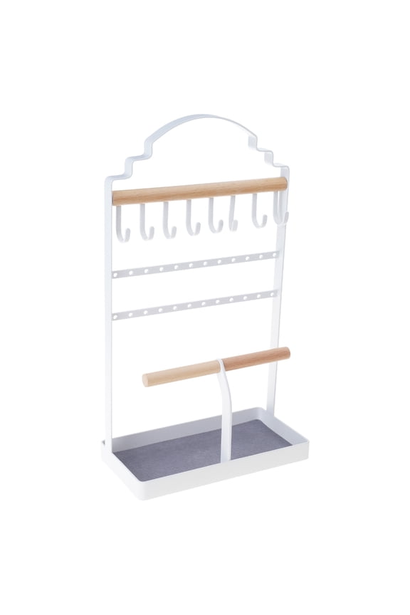 POYOGA Metal Jewellery Holder Display Stand with Tray Hangings Organizer Tower Rack