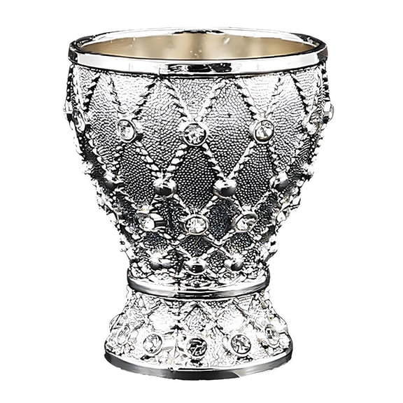 POYOGA Metal Shot Glass with Crystal Pattern Geometric Pattern Alloy Wine Goblet