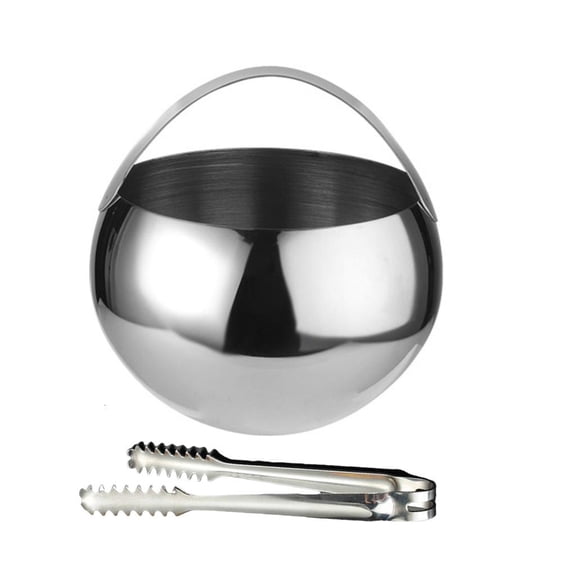 POYOGA Modern 2L Round Ice Buckets Stainless Steel Beverage Cooling For Parties Home