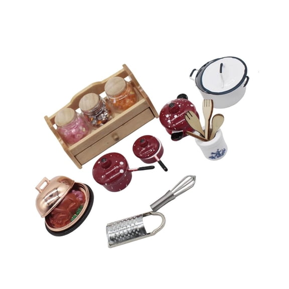 POYOGA MultiFunctional Dollhouses Kitchen Set Play And Display 1/12 Miniature