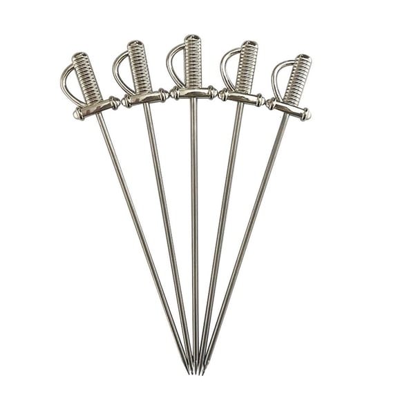 POYOGA Pack Of 5 Stainless Steel Cocktail Skewers With Designs For Parties