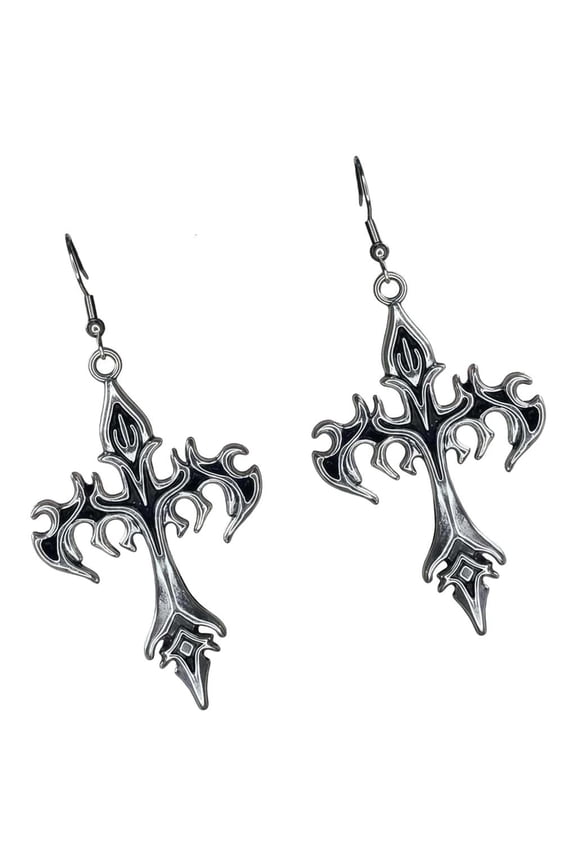 POYOGA Pendant Earrings Crucifix Ear Dangles Alloy Texture for Daily Party Wear