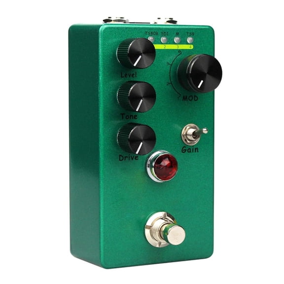 POYOGA Portable Guitar Effect Pedal Green Booster Switcher Level/Tone/Drive