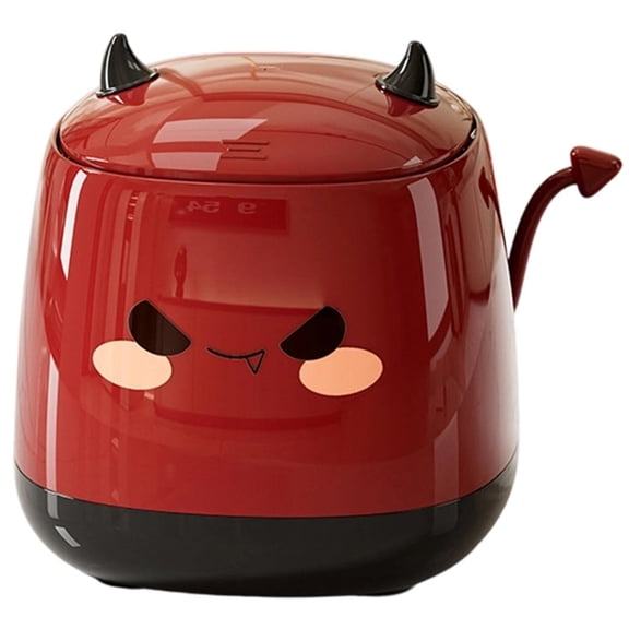 POYOGA Press Lid Desktop Trash Can With Odor Locking Function Devil Shape Waste Bin