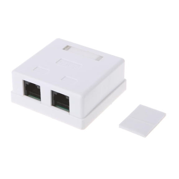 POYOGA RJ45 Junction Box CAT5e Network Connector 2 Port Desktop Extension Cable Box