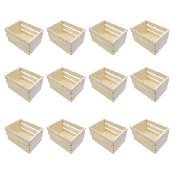 POYOGA Rural Styles Pine Wood Miniature Box Decorative Storage Boxes Nesting Crates