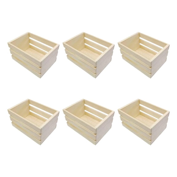 POYOGA Rural Styles Pine Wood Miniature Box Decorative Storage Boxes Nesting Crates