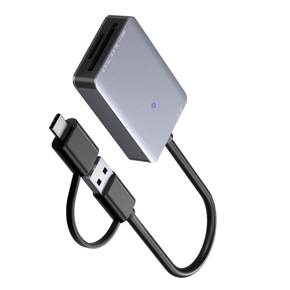 POYOGA SD4.0 Card Reader Two Interfaces Memory Card Reader for Laptop Mini Tablets