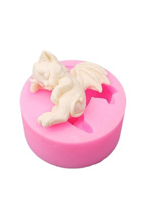 POYOGA Sleep Devil for Cat Candle Epoxy Resin Mold DIY Aromatherapy Plaster Silicone Mo
