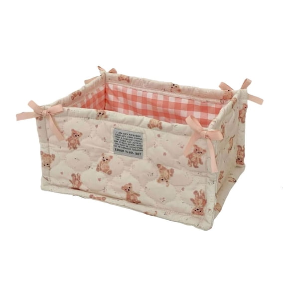 POYOGA Soft Fabric Quilted Basket Portable for Organizing Desks and Small Spaces