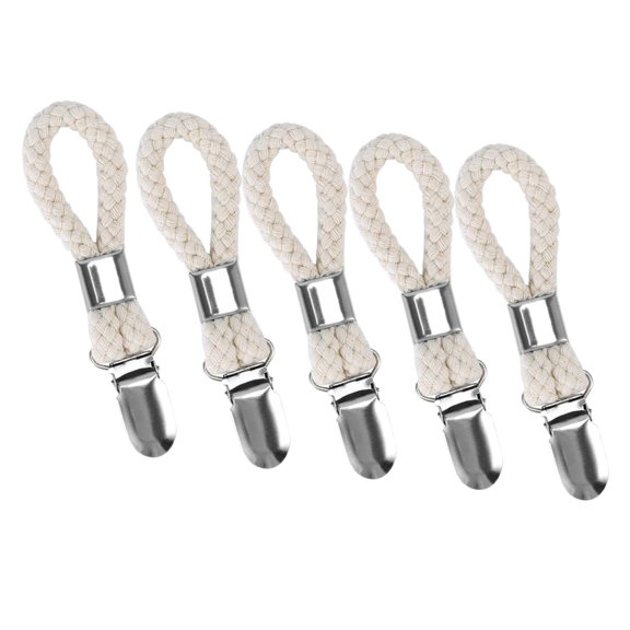 POYOGA Space Saving Foldable Laundry Clips With Braided Rope Hanging Clothes Pins