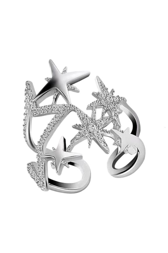 POYOGA Star Pattern Copper Ring Versatile Jewelry For Casual Or Formal Occasions