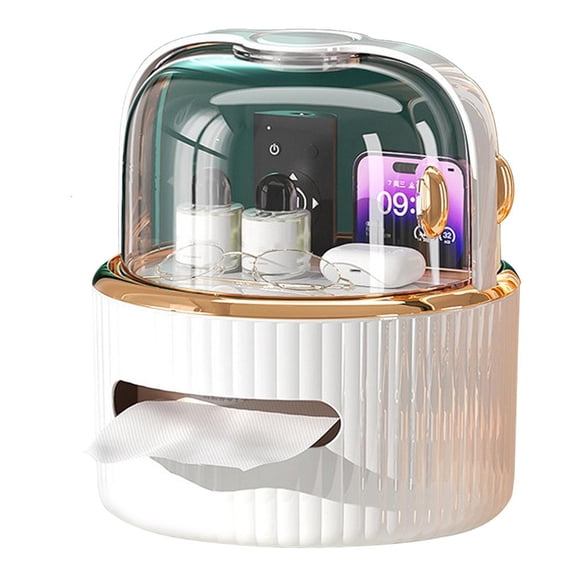 POYOGA Tissue Box Dust-proof Household Paper Box with Lid Coffee Table Round Holder