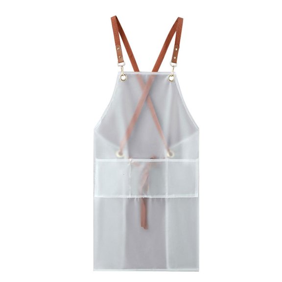 POYOGA Transparent Cooking Apron Oil-proof Women Cross Back TPU Overalls Work Clothes