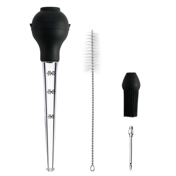 POYOGA Turkey Baster Barbecue Basting Flavor Needle Brush Marinade Injector Needle