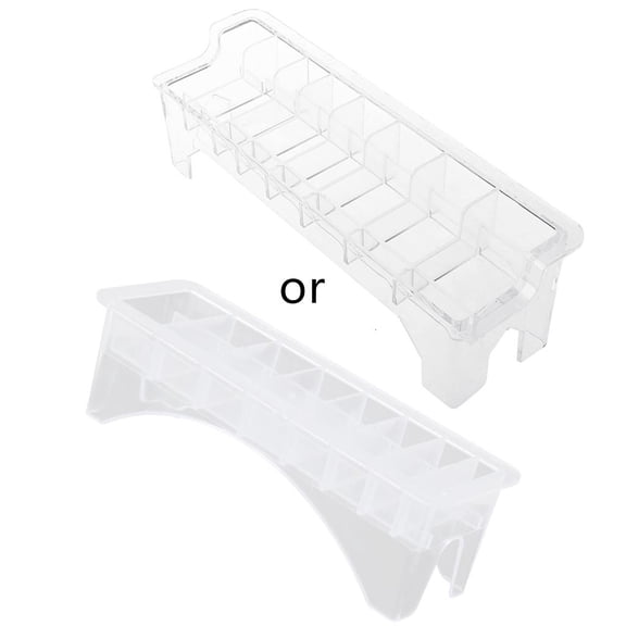 POYOGA Universal 8/10 Grid Base Hair Clipper Limit Comb Storage Box Caliper for Case Guide Hair Styling Comb Organizer Tool Barber Accessories