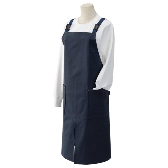 POYOGA Waterproof Canvas Restaurant Apron With Adjust Neck Straps, Large Pockets