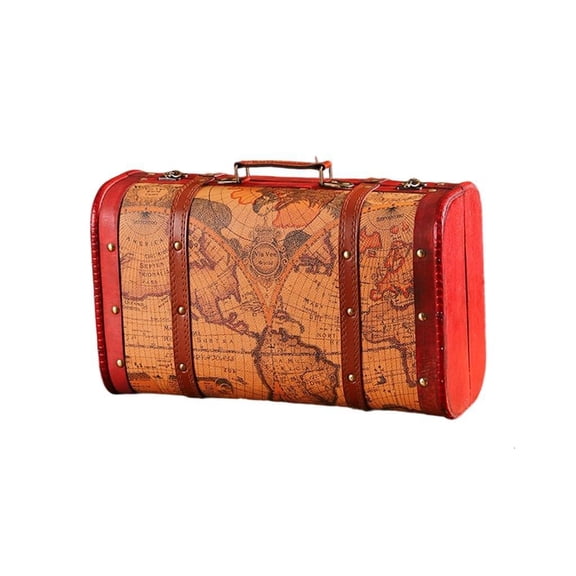 POYOGA Wooden Trunk Faux Handle Storage Organiser For Small Item Collection