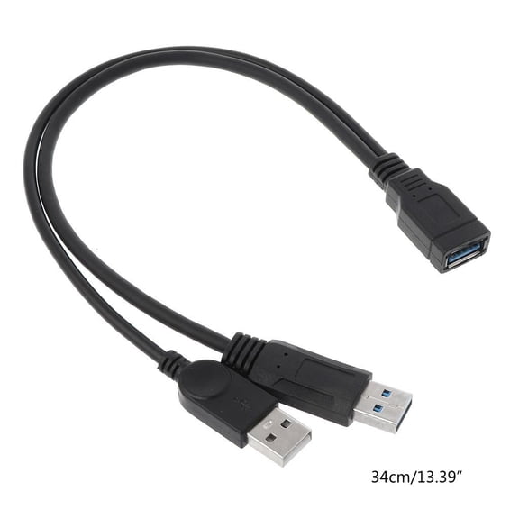 POYOGA able HUB USB 2.0 A Male to 2 Double Dual USB Female Splitter Charger Cable