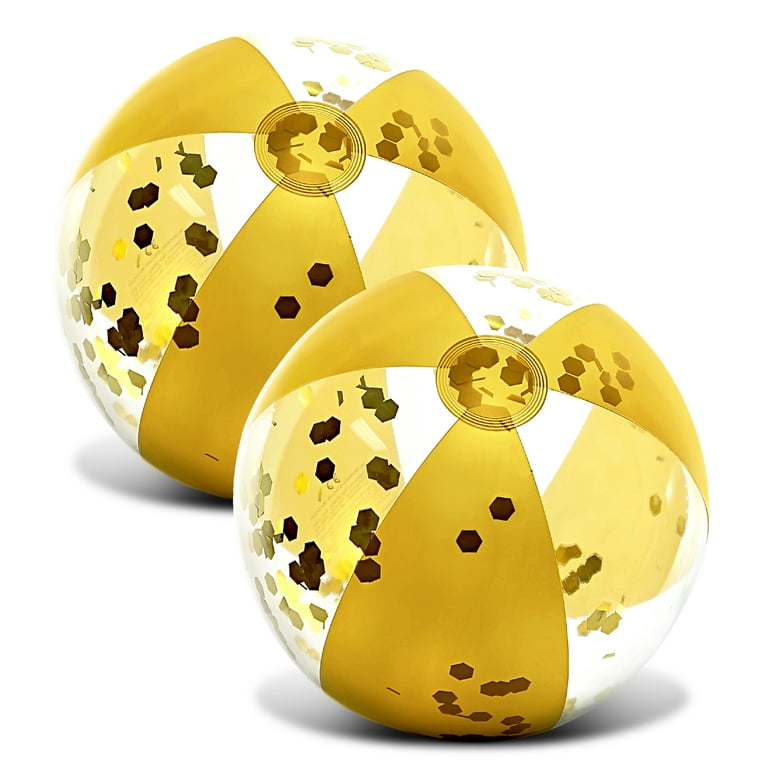 POZA Gold Inflatable Beach Balls Luxurious Blow Up Beach Ball