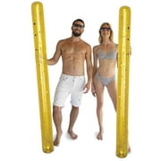 POZA 2 Pack of Inflatable Jumbo Pool Noodles - 74-Inch Premium and Luxurious Giant Inflatable Sparkly Gold Glitter  Confetti Pool Float Swim Noodles, Inflatable Noodles for Ocean, Lake and Pool - Gold