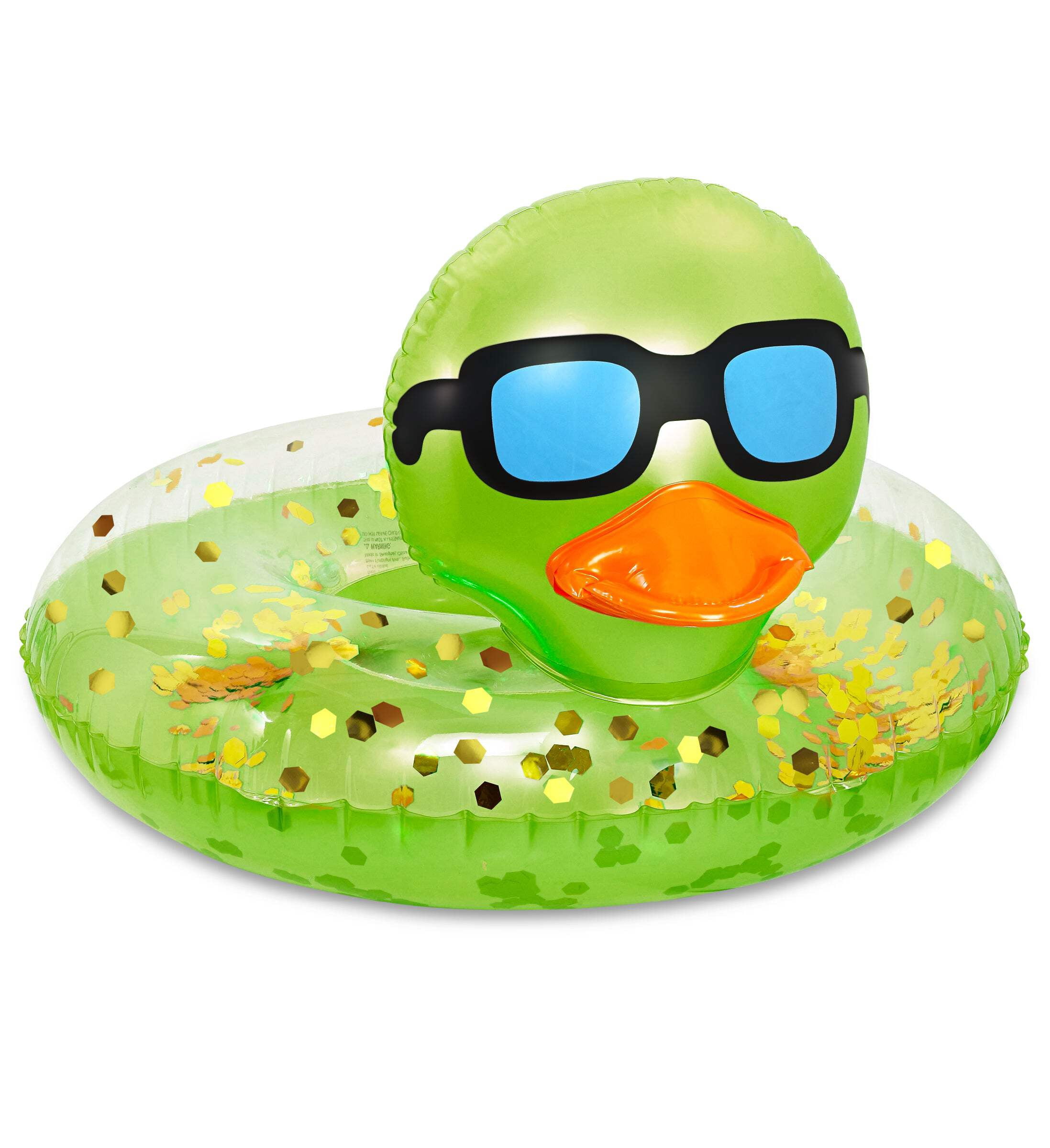POZA Inflatable Duck Pool Float For Kids and Adults - Green Gold, 23 Inches