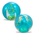 thumbnail image 1 of POZA Inflatable Glitter Beach Balls, PVC Blue and Gold/Beach Party Theme, 6'', 2 Pieces, 1 of 8