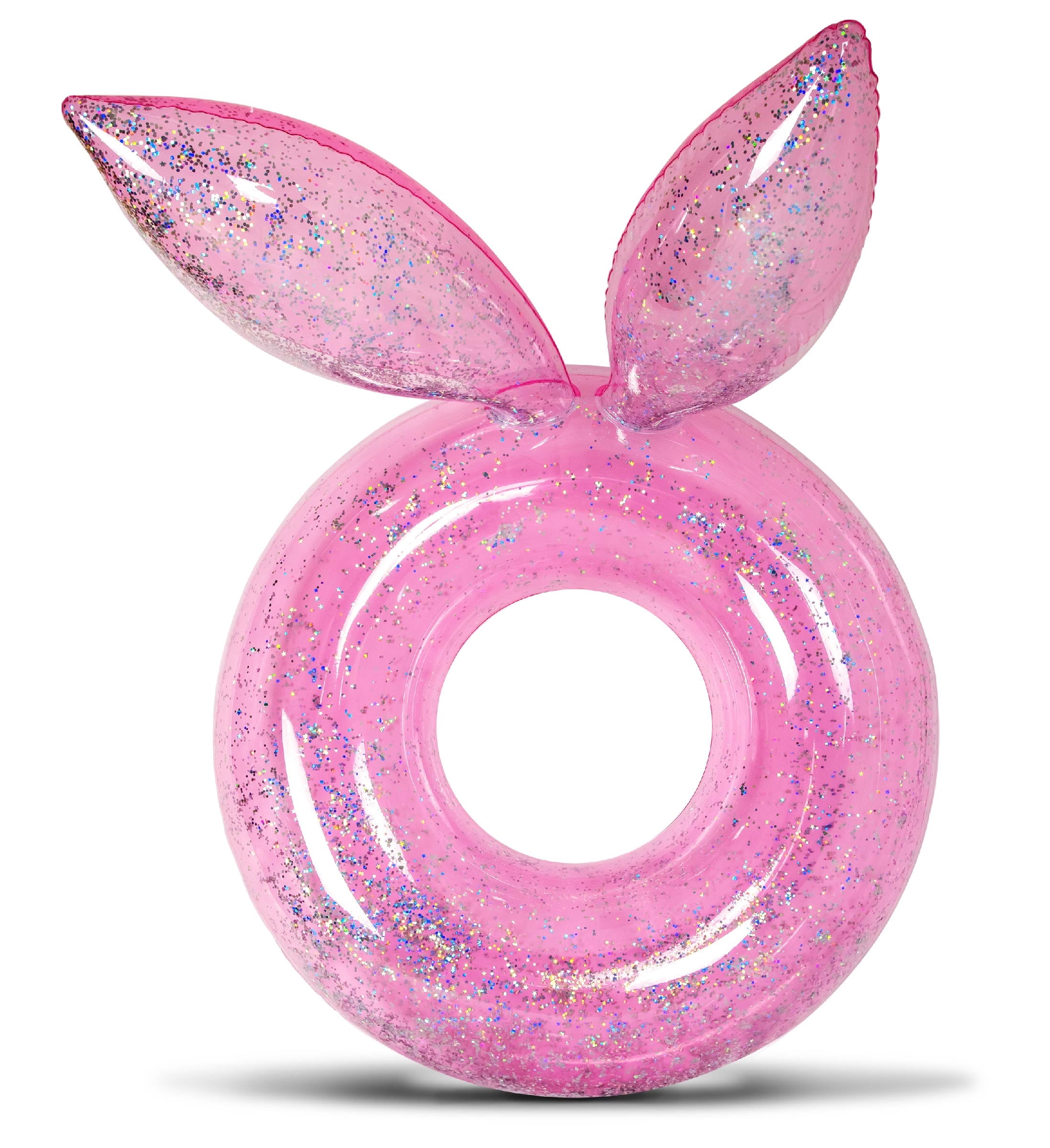 Ring Float POZA Inflatable Bunny Pool Float Ring - Sparkly Confetti Pink Round ...