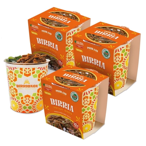 POZOLAZO | Birria Mexican Beef Stew 4-Pack - Freeze-Dried - Authentic Mexican Flavor with Real Tender Beef, Chiles & Traditional Seasoning