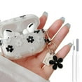 thumbnail image 1 of POZYIE Compatible with AirPods Pro Clear Case,Cute Cartoon Flower Pattern Design with Floral Keychain,Soft TPU Protective Shockproof Case for AirPod Pro for Girls Women,Black, 1 of 6