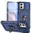 thumbnail image 1 of Pozyie for Motorola Moto G Power 5G 2024 Case with Screen Protector and Sliding Camera Cover, Kickstand Military-Grade Drop-Proof Case, Blue, 1 of 8