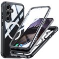 thumbnail image 1 of Pozyie for Samsung Galaxy S24 FE Protective Case, Built-in Tempered Glass Screen Protector, Compatible with Magsafe Full Body Shockproof Case, Black, 1 of 7