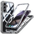 thumbnail image 1 of Pozyie for Samsung Galaxy S24 FE Protective Case, Built-in Tempered Glass Screen Protector, Compatible with Magsafe Full Body Shockproof Case, Grey, 1 of 7