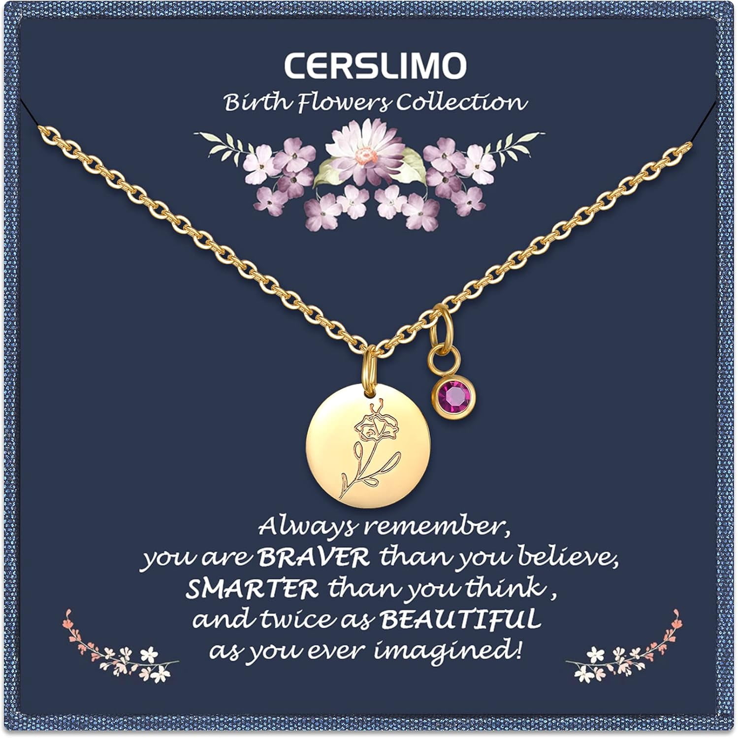 Birth Flower Necklace Set – 14K Gold Plated Layered Necklaces For Women, Adjustable Satellite Chain & Flower Coin Pendant, Meaningful Birthday Gift 2 thumbnail image