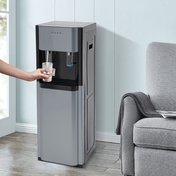 PP 33*30*90cm Bottom-Mounted Drinking Machine Cold And Hot Double-Temperature Vertical Bottled Water Drinking Machine