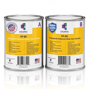 PP-80 Polyaspartic Floor Coating 100% Aliphatic High Solids Clear Topcoat for Garage Floors, Concrete 0.5 Gallon Kit (64 fl oz)