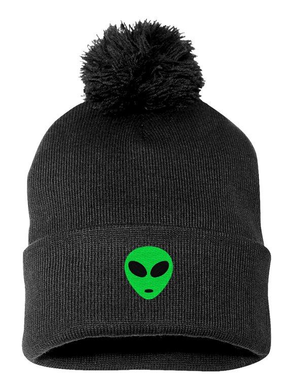PP-BNE Embroidered Green Alien-PP-EM-0028-Black