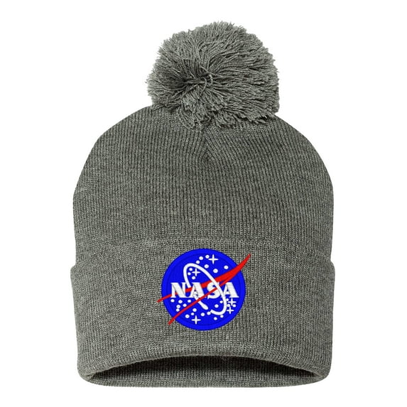 PP-BNE Embroidered Lunar NASA, Embroidered Warm Winter Beanie NASA-EM-0019-Gray