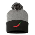 thumbnail image 1 of PP-BNE Red Chili Hot Pepper Beanie for Men and Women-EM-0031-Gray-Black, 1 of 1