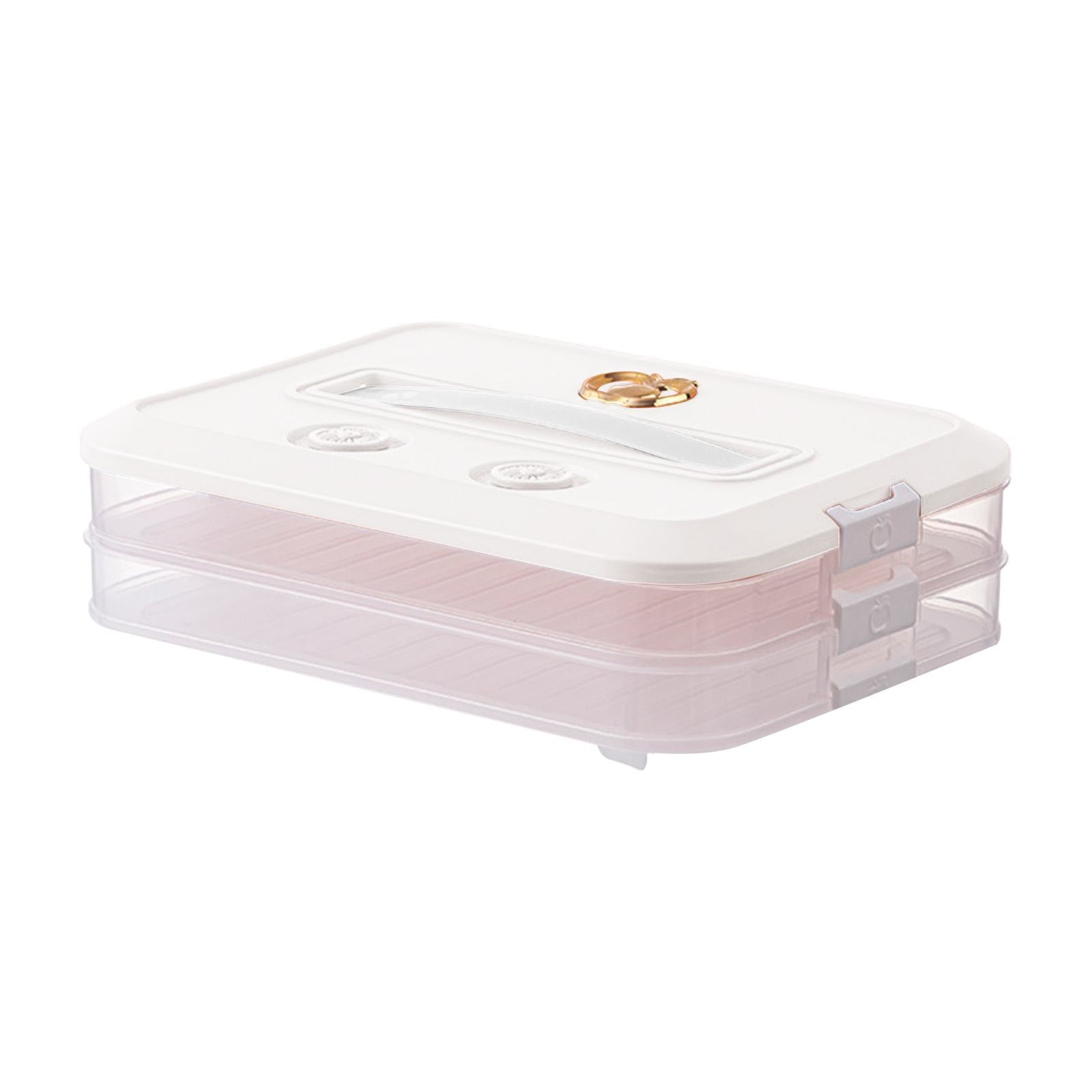 PP Dumpling Box Large Airtight Containers Veggie Tray with Lid Clear Container with Lid Egg Tray for Refrigerator Veggie Containers for Refrigerator Rice Storage Box Egg Case