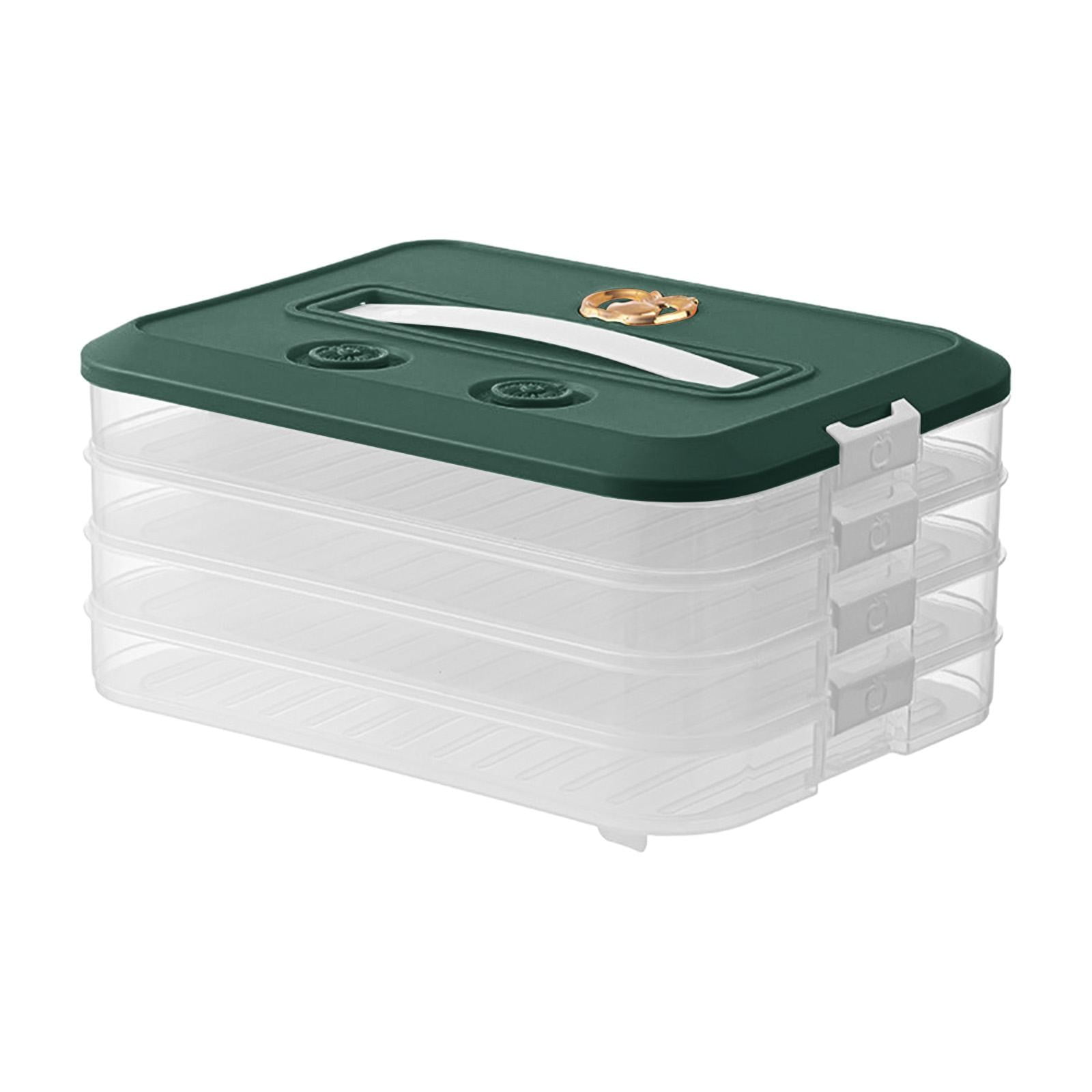 PP Dumpling Box Large Airtight Containers Veggie Tray with Lid Clear ...