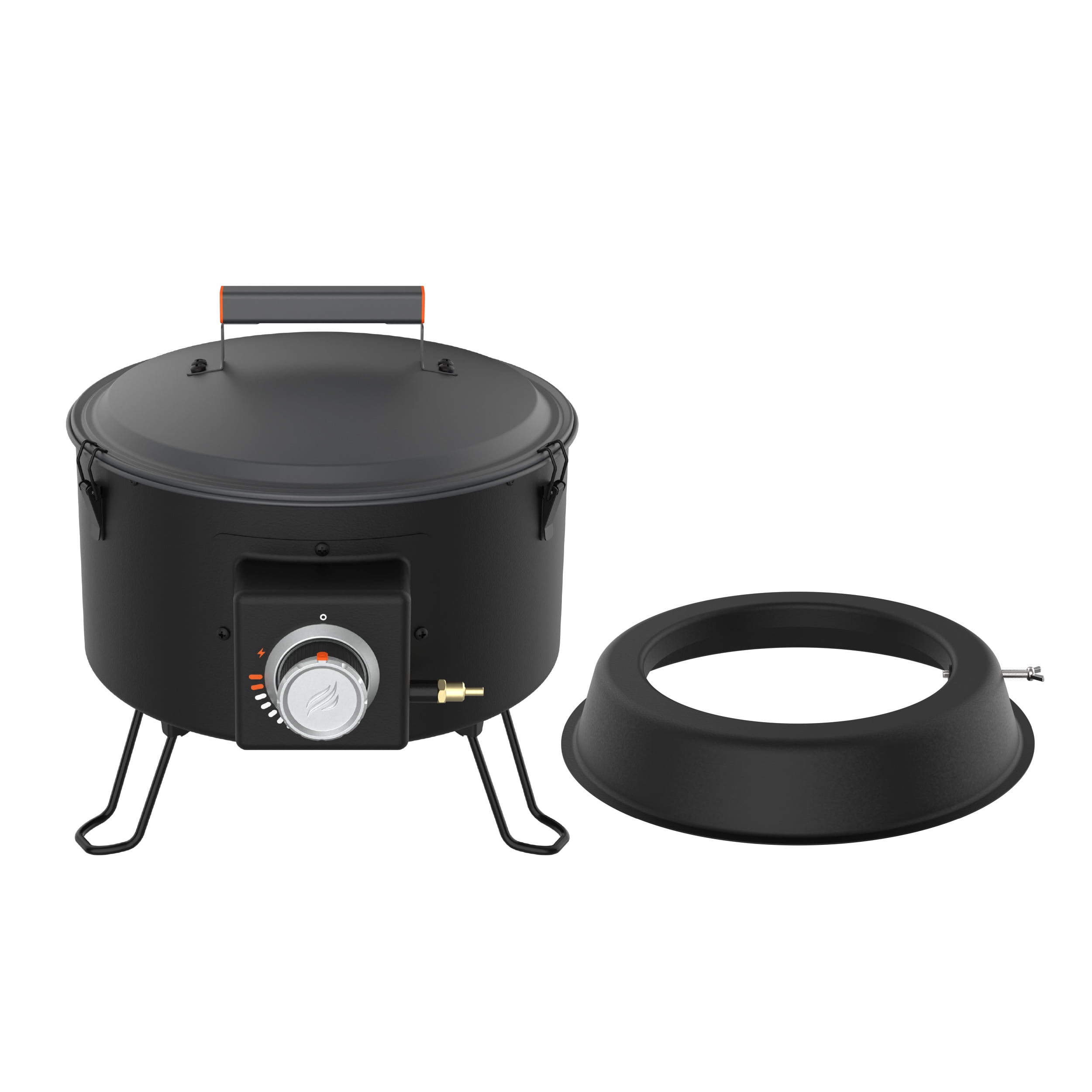 Blackstone Adventure Ready 15” Propane Fire Pit with Propane Tank Stand, Lava Rock, and Bulk Tank Adapter Hose