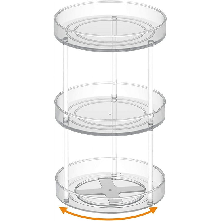 Clear Bathroom Storage Rack, Modern Double Handle Design Plastic Desktop  Storage Tray Lazy Susan Turnable Organizer For Home - Temu