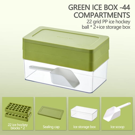 PP Ice Cubes Mold Set,22-grid Ice Cube Molds Ice Storage Box Ice Scoop,Easy-release Ice Lattice,for Summer Fun,Home Bar Essential