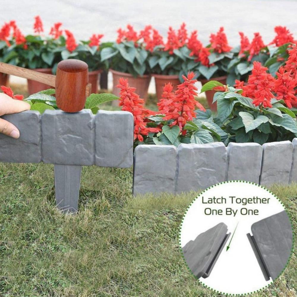 PP Imitation Stone, Garden Simulation Fence, Fence Plastic Brick Effect ...