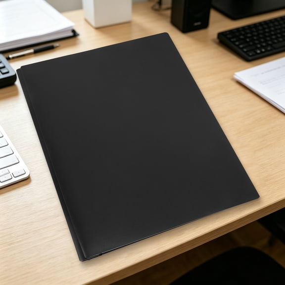 PP Lever Arch File Folder With 2 Pockets For Homework And Art Organization - Black